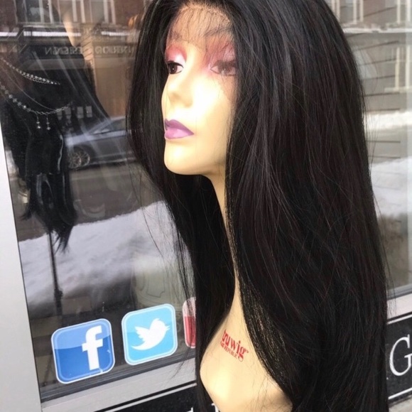 Full lace off black wig Handstitch handtied wig main image 4